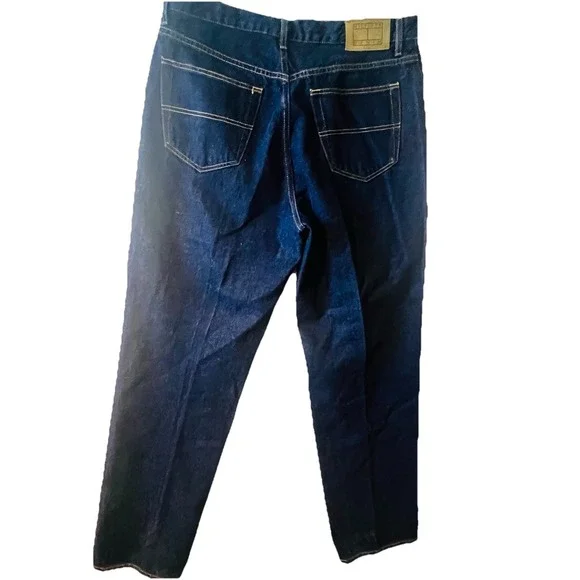 Tommy Hilfiger Men's Stretch Vintage 36x34 Dark Wash Jeans Y2K Streetwear - Picture 7 of 15